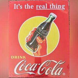 Coca-Cola Bottle Illustration Sign — Red, Yellow & Green